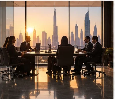 Partner boardroom meeting